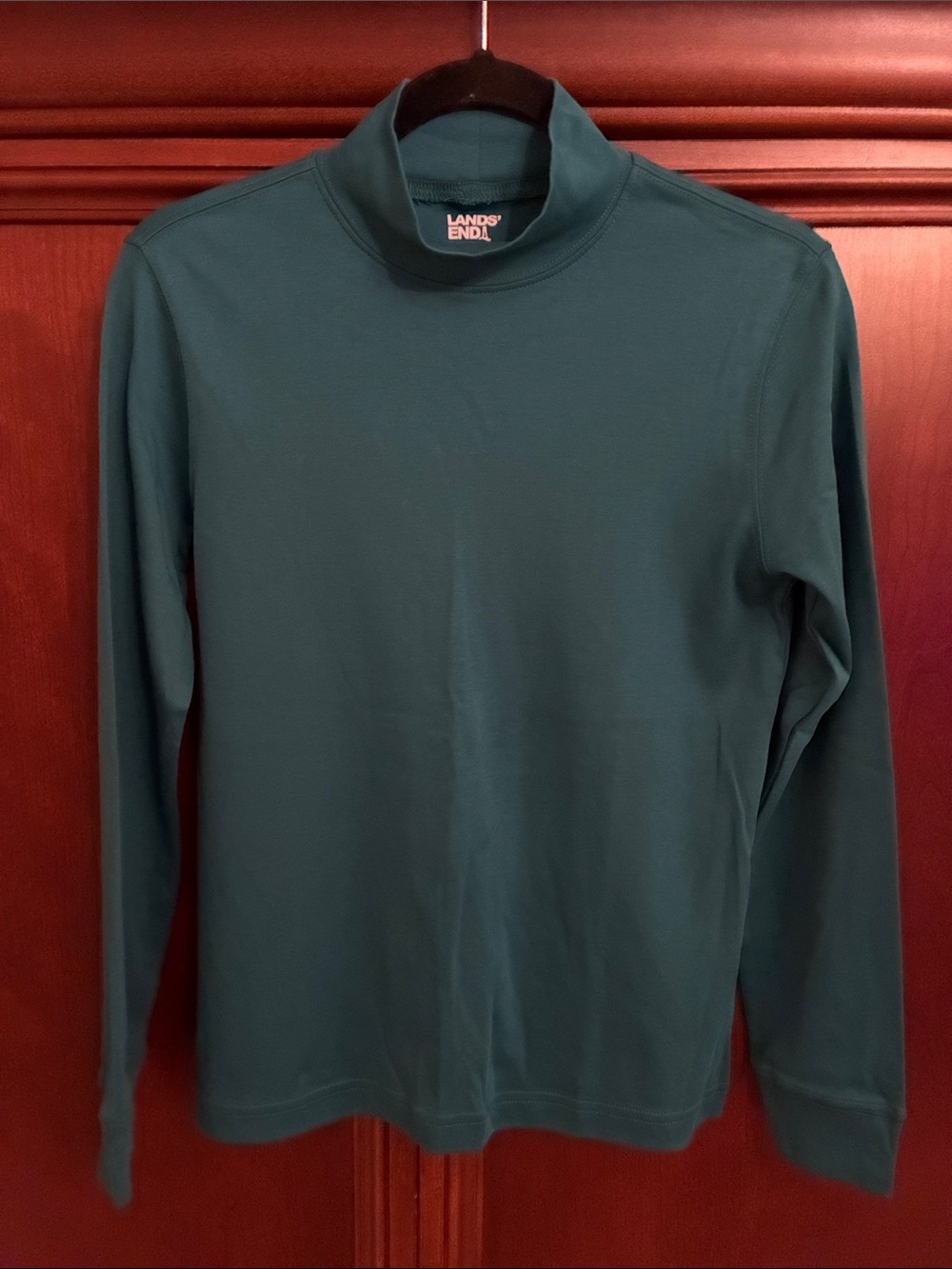 Lands' End womens Teal Turtleneck Pullover